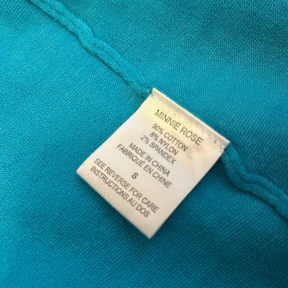 Minnie Rose Turquoise Open Cardigan Sweater - Picture 9 of 9